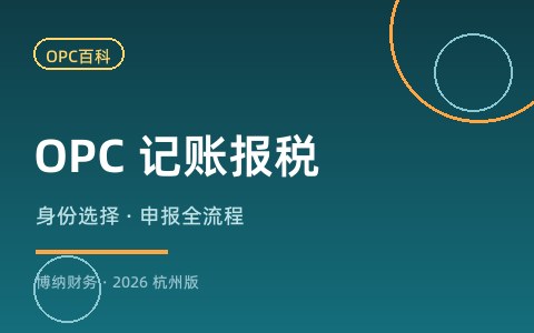OPC 记账报税全攻略：纳税身份、申报义务与常见误区